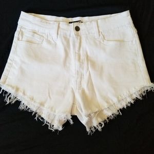 White high rise shorts